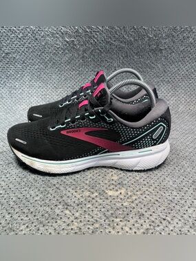 Brooks Ghost 14 Black Pink Wide Running Shoes Size 8 Women’s